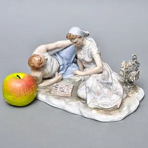 Большая Коллекционная Фарфоровая статуэтка «Затянувшаяся партия», ДФЗ Дулево Россия. 