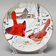 Коллекционная Тарелка «Кардинал - Сбор ягод» Фарфор, Franklin Porcelain США -1983 год.