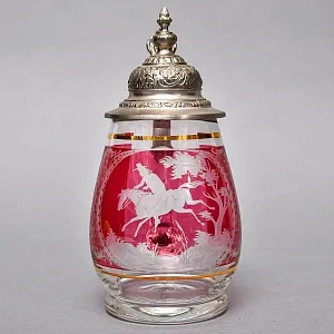 Коллекционная Хрустальная Пивная Кружка «Всадник», SCHONBORNER, Германия, 60 гг.