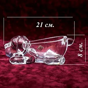 Хрустальная Мелочевница или Пепельница «Собака». Vannes Le Chatel Франция -60гг.