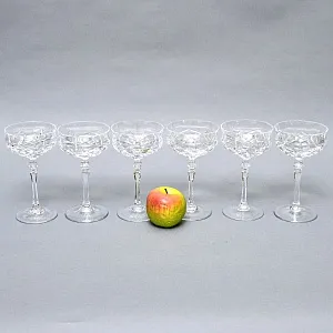 Редкость! Хрустальные Креманки - Фужеры для Шампанского WMF Cristal Cabinet, Германия конец 60-х гг.