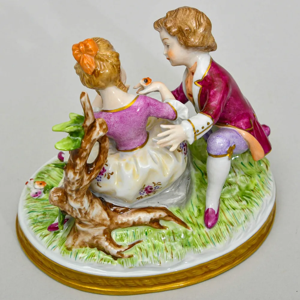 Коллекционная Фарфоровая статуэтка «Дети, Первое свидание», Unterweissbach Германия, 1958 - 1976 годы.