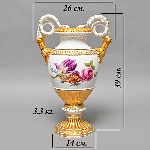 Редкость! Большая Фарфоровая ваза «Летние цветы», MEISSEN / МЕЙСЕН Германия, начало ХХ века. 