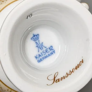 Классическая Фарфоровая Пара «Sanssouci» для Горячего Шоколада или Какао, KAISER Германия.