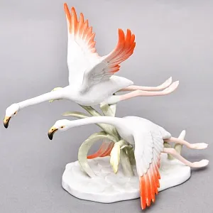 Редкая! Коллекционная статуэтка «Птицы. Два Фламинго в полете», Фарфор ROSENTHAL Германия, 1974 - 1982 годы. 