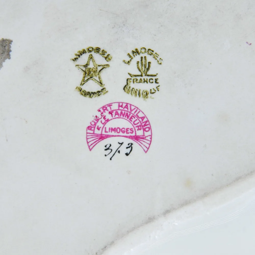 Винтажная Сервировочная Корзинка - Менажница «Букет» Фарфор Limoges Лимож Франция.