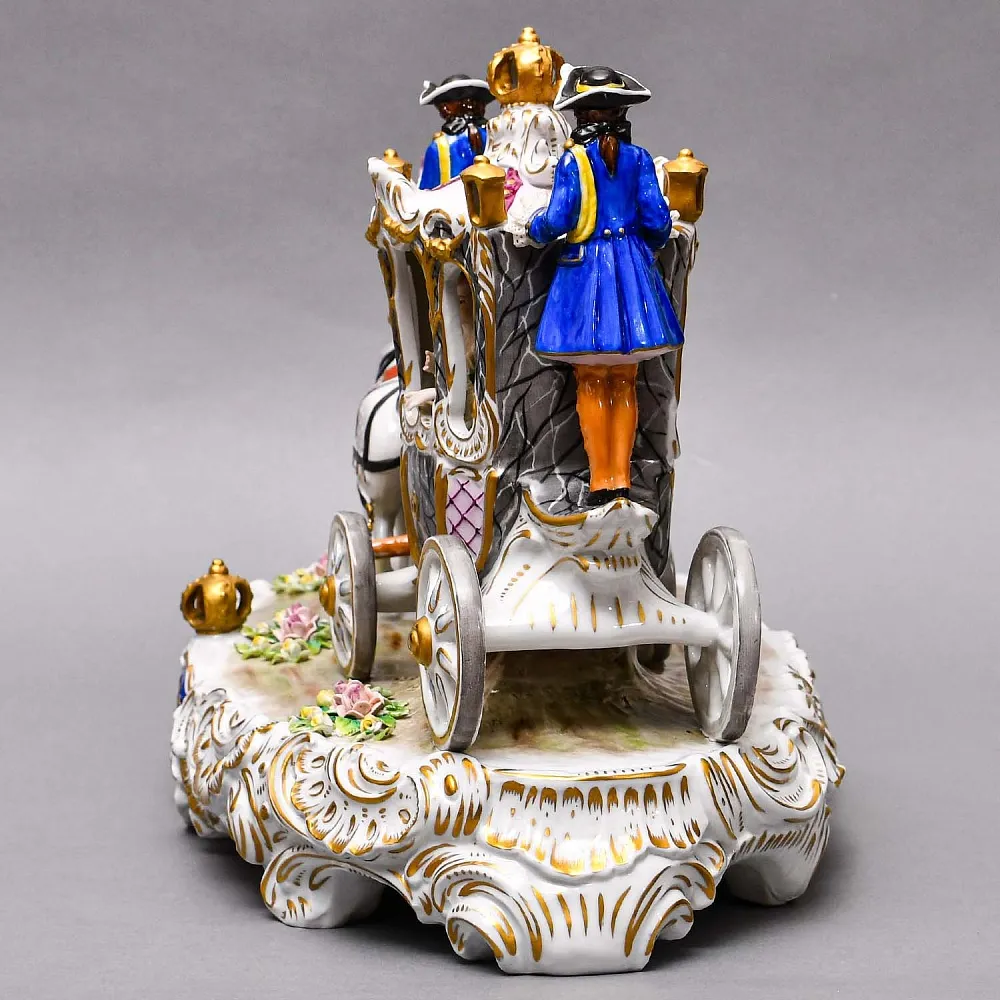 Редкость! Большая Фарфоровая статуэтка «КАРЕТА», SITZENDORF Германия, середина ХХ века.