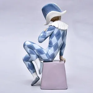 Коллекционная Фарфоровая статуэтка «Маленький Арлекин B», Lladro Испания, 1980 - 1985 годы.