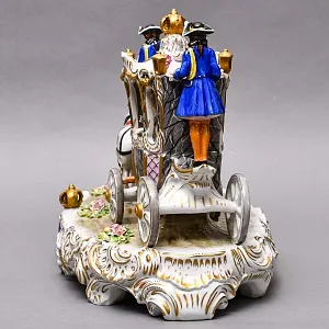 Редкость! Большая Фарфоровая статуэтка «КАРЕТА», SITZENDORF Германия, середина ХХ века.