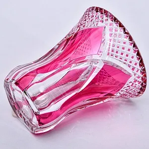 Коллекционная Хрустальная Ваза розового цвета, VAL SAINT LAMBERT (Вал Сант Ламберт), Бельгия.