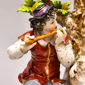 Большие Парные Фарфоровые статуэтки «Влюбленные», Ludwigsburg Германия, середина ХХ века. 