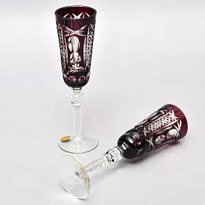 Пара фужеров для шампанского серия «Monte Carlo» Аметистовый хрусталь, NACHTMANN Германия, 60-е годы. 