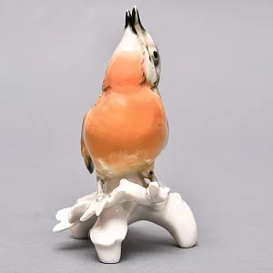 Птица - Фарфоровая статуэтка «Поющая Зарянка», Карл Энс / Karl Ens Германия, 50-е годы ХХ века. 