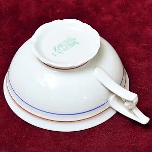 Антикварная Коллекционная Фарфоровая Чайная Тройка «Цветочный орнамент» , Schirnding Porzellan A.G. Германия 1909 - 1925 годы.