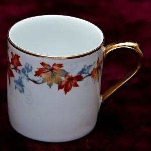 Фарфоровая Кофейная Пара «Кленовые листья», Бавария, Германия вторая половина ХХ века.-копия