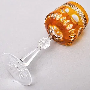 Хрустальный Бокал для вина серия «Monaco» жёлтого цвета, JOSEPHINENHUTTE Германия, 50-е годы ХХ века.