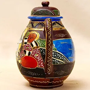 Антикварный Чайный фарфоровый сервиз в стиле Satsuma, Япония, FUTAJI, первая половина ХХ века.