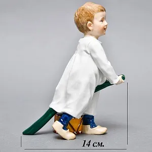 Коллекционная Фарфоровая статуэтка «Дети Хеншеля. Ребёнок с палочкой и барабаном», Meissen Германия.