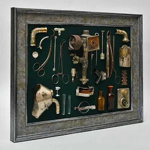 Коллекционное Настенное Панно - Картина «Медицинские Приборы», СССР -40гг. ХХ века.