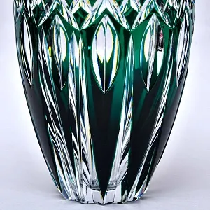 Класическая Хрустальная Ваза зелёного цвета, VAL SAINT LAMBERT, Бельгия.