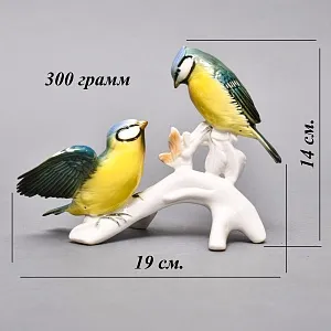 Пара Птиц - Фарфоровая Статуэтка «Синички на ветке», Карл Энс / Karl Ens, Германия 50 гг.