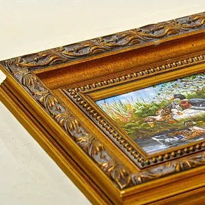 Картина - Пейзаж «На Пруду - Утки Кряквы», Доска, Масло, Германия середина ХХ века.