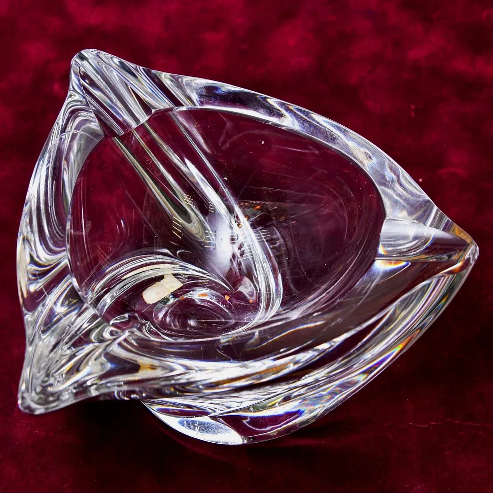 Редкость! Хрустальная Пепельница Оригинальной формы, VAL SAINT LAMBERT Бельгия - 50гг.