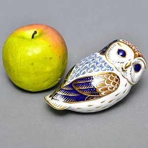 Коллекционное Пресс - Папье, Фарфоровая Статуэтка «СОВА», Royal Crown Derby, Англия, 80-е гг. 