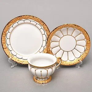 Редкость! Фарфоровый Кофейный сервиз на 6 персон - 21 предмет, Х форма MEISSEN, Германия.