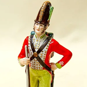 Редкая Коллекционная статуэтка «Солдат 87-го пехотного полка», Фарфор, RUDOLF KAMMER, Германия.