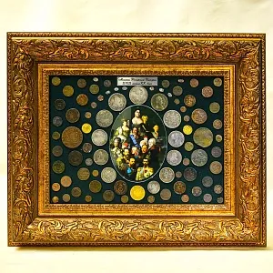 Настенное Коллекционное Панно - Картина «Монеты Российской Импении с XVIII до XX века».