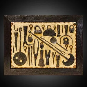 Настенное Коллекционное Панно - Картина «Старинная Кухонная и Домашняя утварь». Россия XIX век.