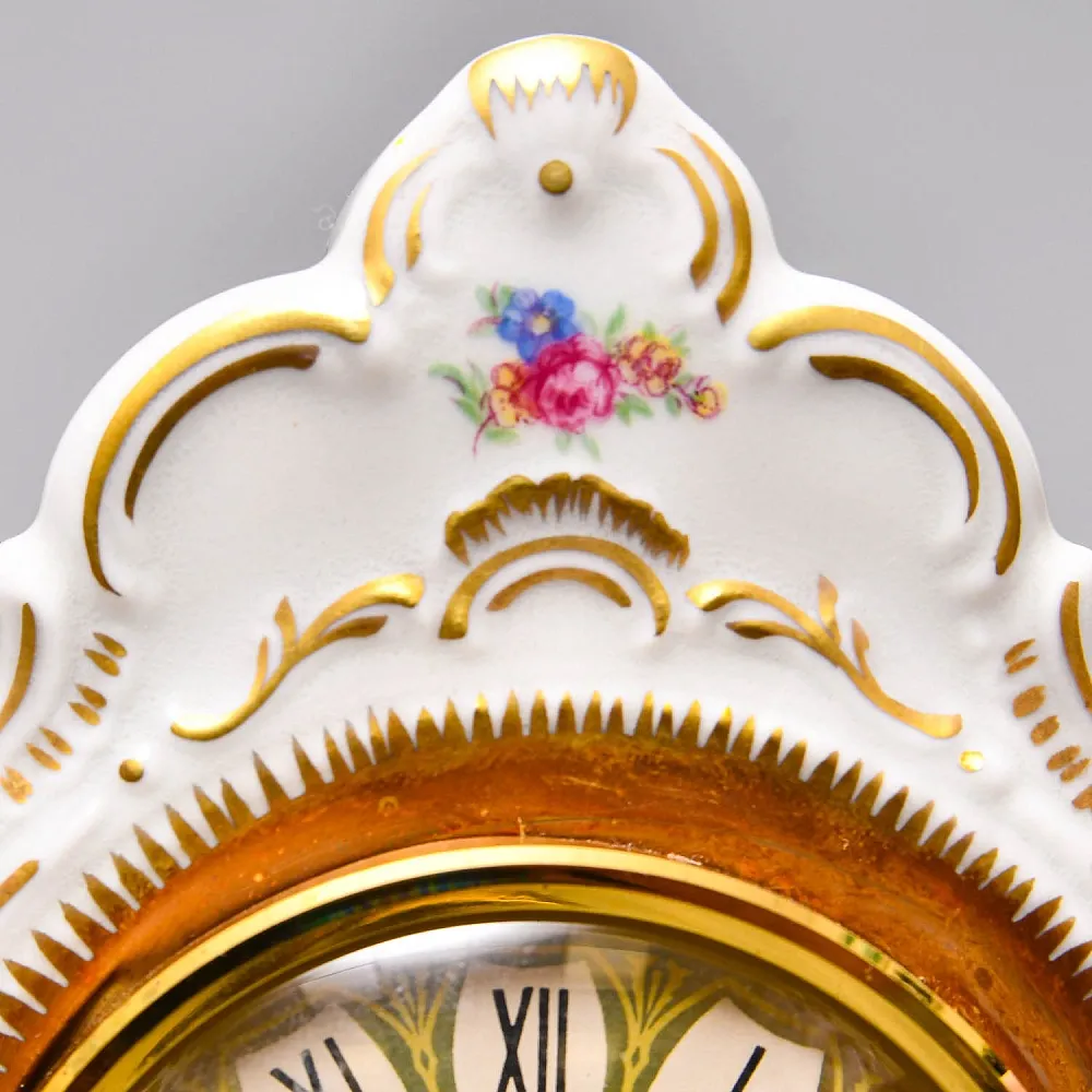 Каминные Кварцевые Часы в стиле Рококо «Цветочные Гирлянды», Германия 80-е годы ХХ века.