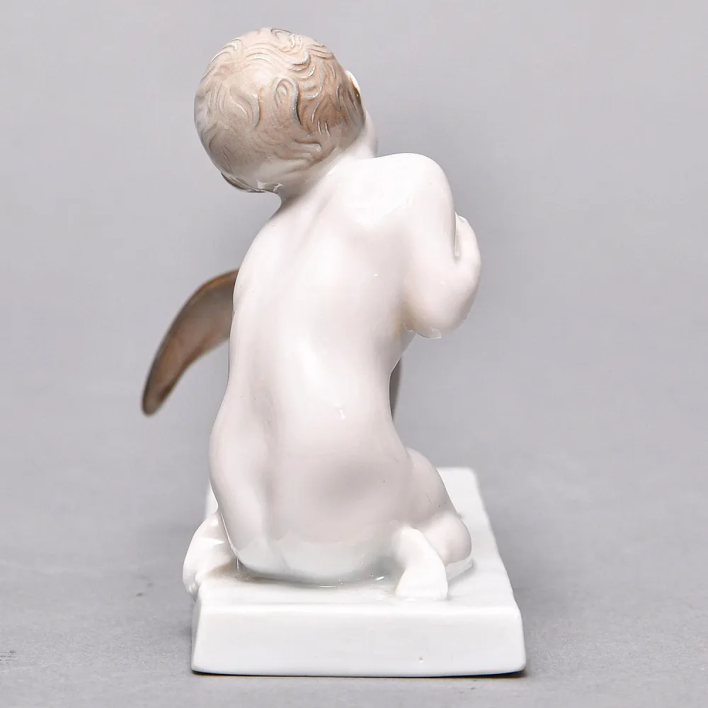 Антикварная Фарфоровая статуэтка «Мальчик, пингвин и краб», ROSENTHAL Германия, первая половина ХХ века.