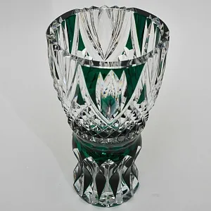 Классическая Ваза Зелёного Цвета, Хрусталь VAL SAINT LAMBERT Бельгия, середина ХХ века.