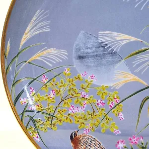 Тарелка - Блюдо «Июнь» - «Рябчики и Луговые Цветы» Фарфор, Franklin Mint Япония, 1979 год.