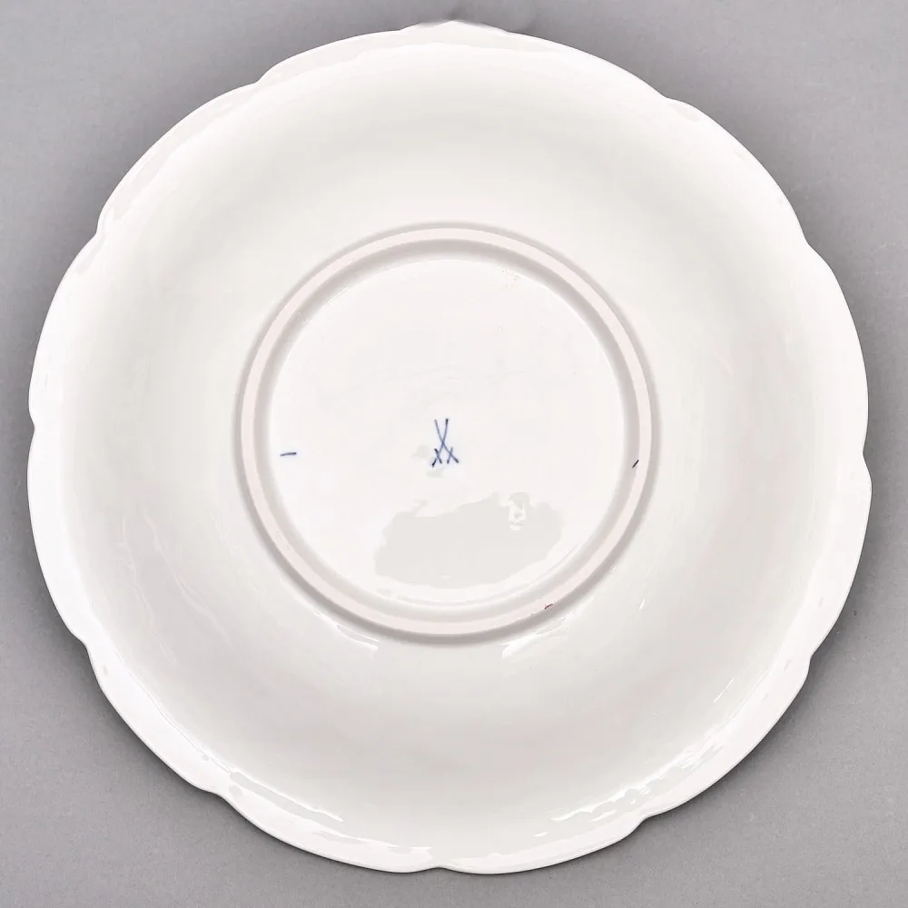 Коллекционное Фарфоровое Блюдо - Тарелка «БУКЕТ», Кобальт, MEISSEN Германия - середина ХХ века. 