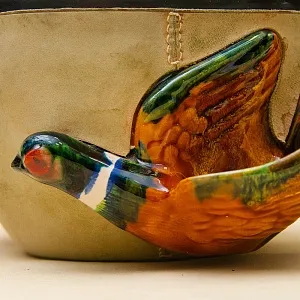 Редкость! Фарфоровая Банка для табака - Табакерка «Фазаны». LONSCHAMP ФРАНЦИЯ 60 гг.