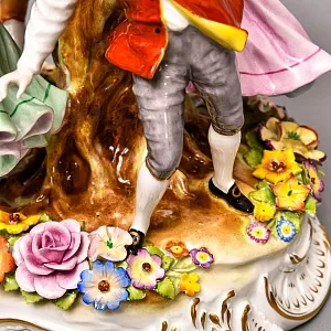 Редкость! Фарфоровая Настольная Электрическая Лампа «ХОРОВОД», Литофания, PLAUE Германия.