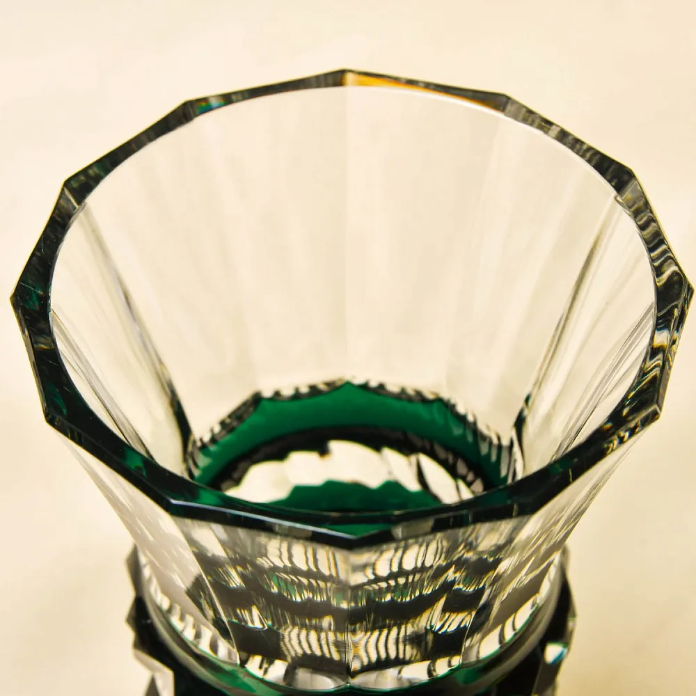 Винтажная Хрустальная Ваза зелёного цвета, VAL SAINT LAMBERT, Бельгия.