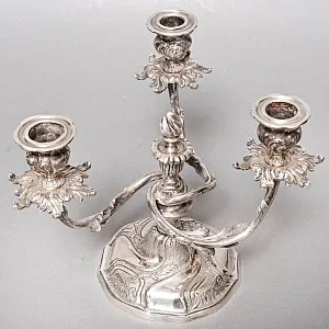 Старинный Канделябр - Подсвечник на Три Свечи, Silverplated SHEFFIELD Англия.