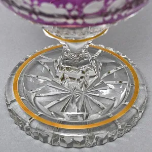 Винтажная Хрустальная Ваза с крышкой - Конфетница - Доза, Egermann, Богемия, Чехия 50-е гг. 