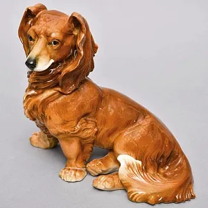 Коллекционная Фарфоровая статуэтка «Собака - Длинношерстная Такса», Karl Ens Германия.