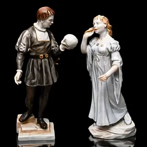Редкость! Парные Фарфоровые статуэтки «Гамлет и Офелия», HEREND Венгрия - середина ХХ века.