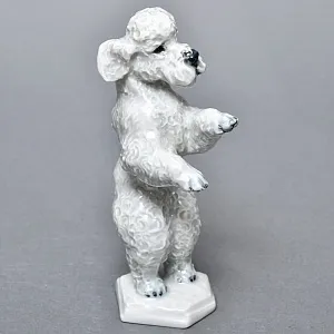 Коллекционная Фарфоровая статуэтка «Собака. Белый пудель на задних лапах», ROSENTHAL Германия.