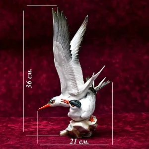 Редкость! Фарфоровая Статуэтка «Птицы - Чайки - Две крачки», Hutschenreuther Германия - 1955 год.