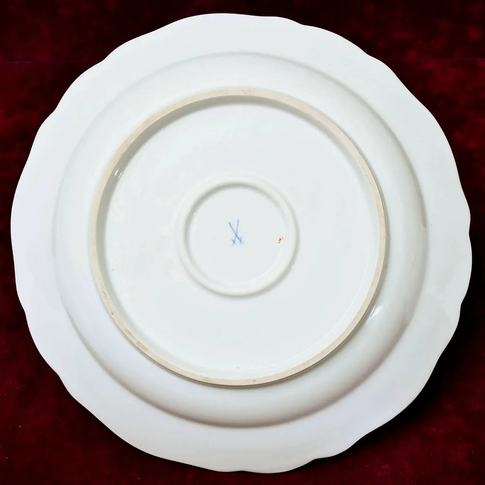 Большое Сервировочное Блюдо - Тарелка для подачи, Фарфор MEISSEN Германия, середина ХХ века.