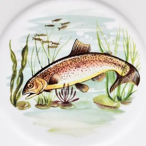 Столовый «Рыбный» Сервиз на 6 персон, Фарфор Limoges / Лимож Франция, конец ХХ века.