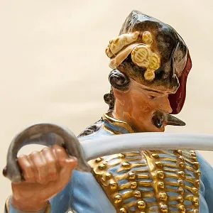 Большая Коллекционная Фарфоровая Cтатуэтка «ГУСАР» HEREND Венгрия 1949-1960 годы.