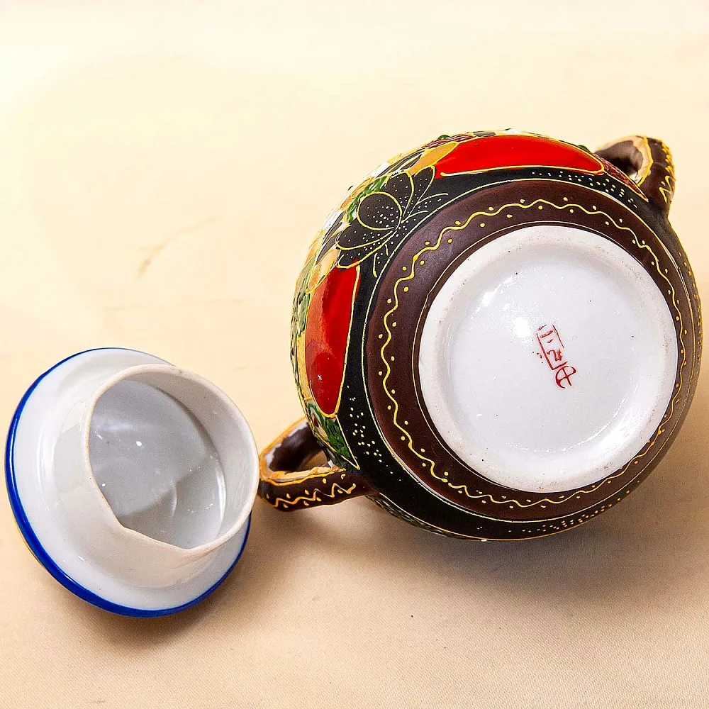 Антикварный Чайный фарфоровый сервиз в стиле Satsuma, Япония, FUTAJI, первая половина ХХ века.